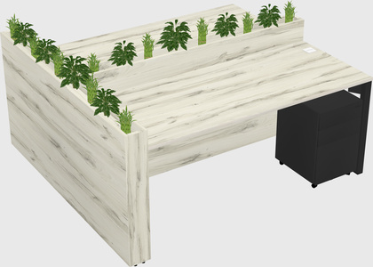 Rectangular shared desk