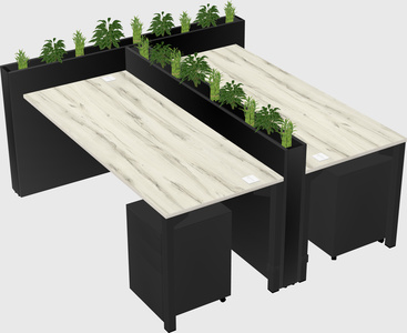 Rectangular shared desk