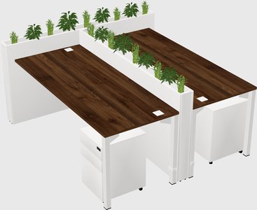 Rectangular shared desk