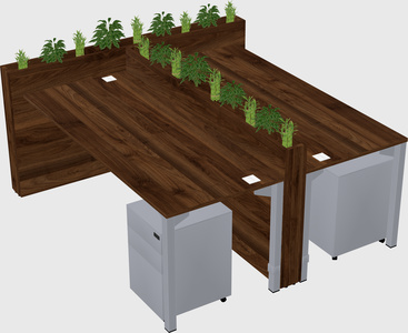 Rectangular shared desk