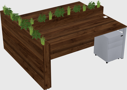 Rectangular shared desk
