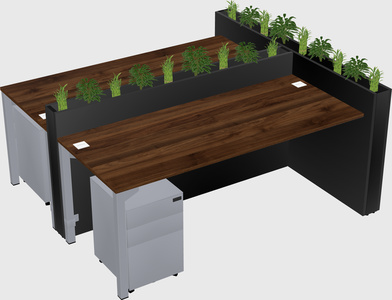 Rectangular shared desk