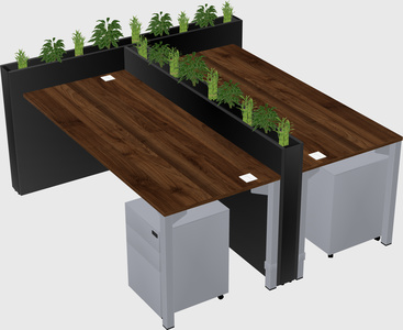 Rectangular shared desk