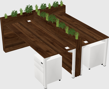 Rectangular shared desk