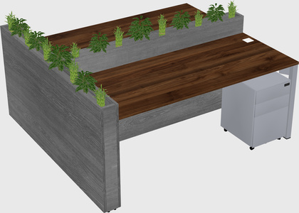 Rectangular shared desk