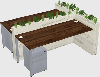 Rectangular shared desk