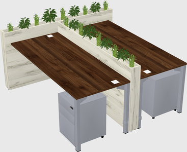Rectangular shared desk