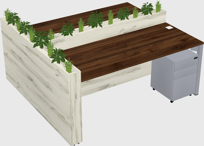Rectangular shared desk