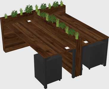Rectangular shared desk