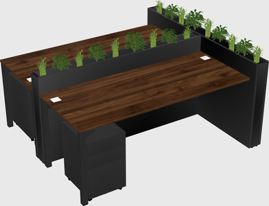 Rectangular shared desk