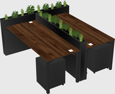 Rectangular shared desk