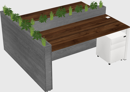 Rectangular shared desk