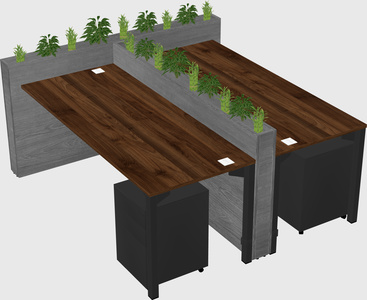 Rectangular shared desk
