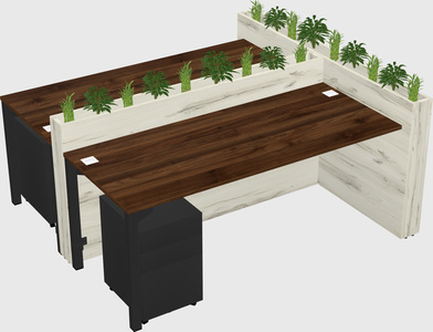 Rectangular shared desk