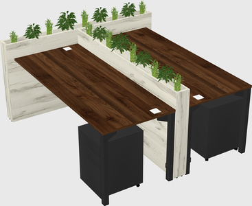 Rectangular shared desk