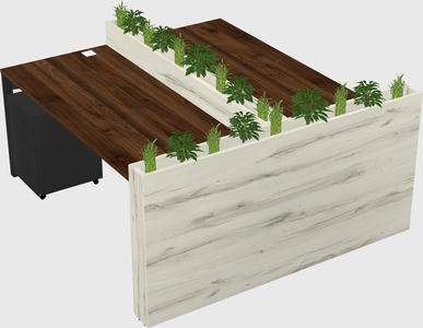 Rectangular shared desk
