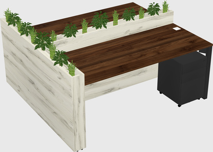 Rectangular shared desk