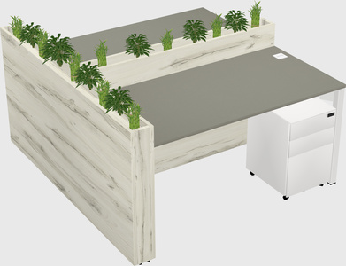 Rectangular shared desk