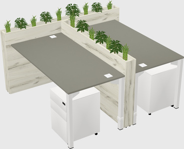 Rectangular shared desk