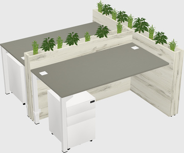 Rectangular shared desk