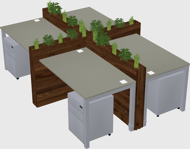 Rectangular shared desk