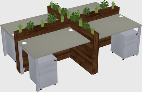 Rectangular shared desk