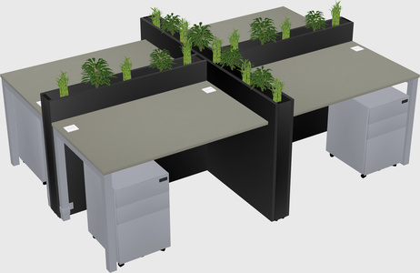Rectangular shared desk