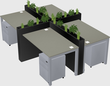 Rectangular shared desk