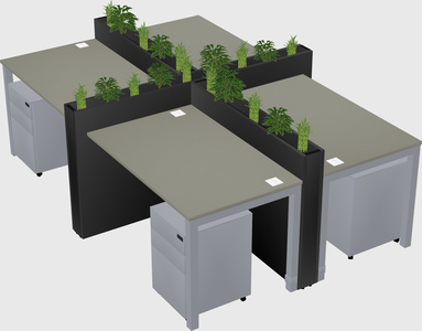 Rectangular shared desk