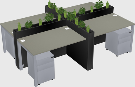 Rectangular shared desk