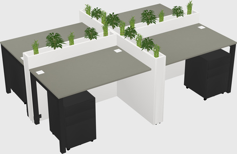 Rectangular shared desk