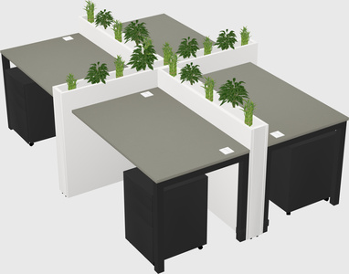 Rectangular shared desk