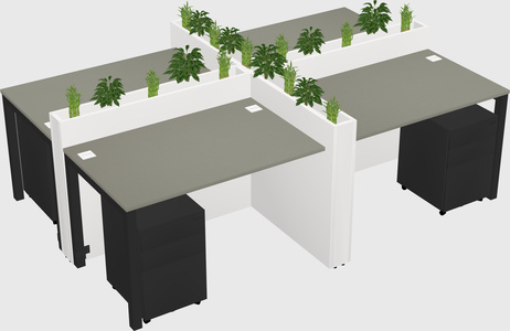 Rectangular shared desk
