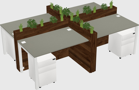 Rectangular shared desk