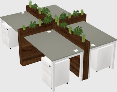 Rectangular shared desk