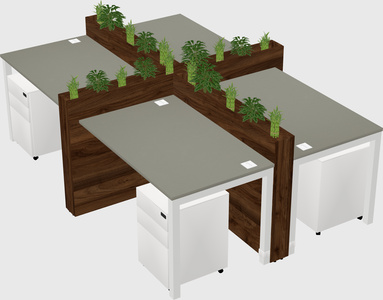 Rectangular shared desk