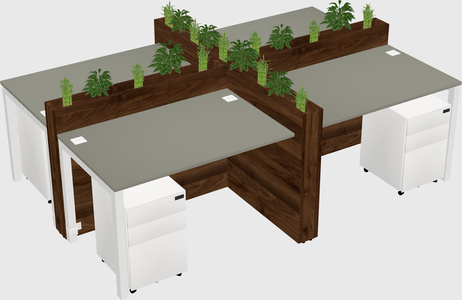 Rectangular shared desk