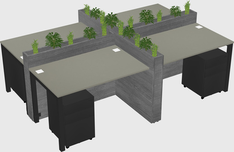 Rectangular shared desk