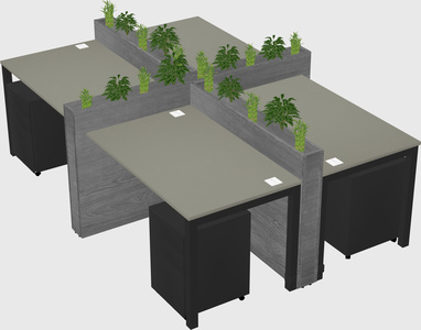 Rectangular shared desk