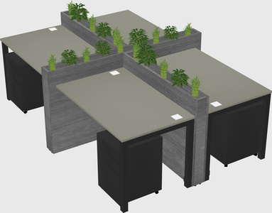 Rectangular shared desk