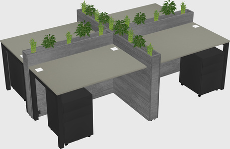 Rectangular shared desk