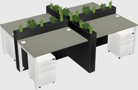 Rectangular shared desk