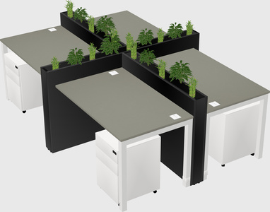 Rectangular shared desk