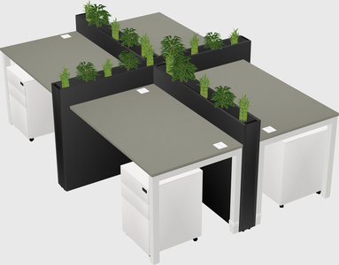 Rectangular shared desk