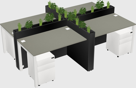 Rectangular shared desk