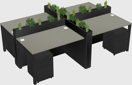 Rectangular shared desk