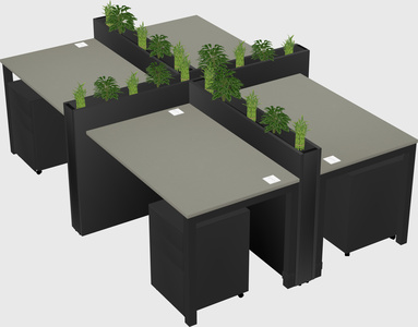Rectangular shared desk