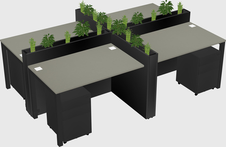 Rectangular shared desk
