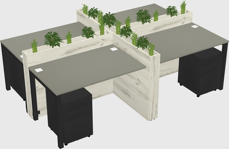 Rectangular shared desk