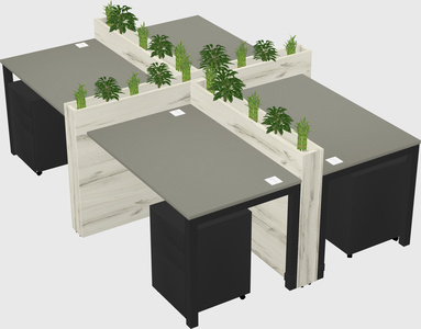 Rectangular shared desk